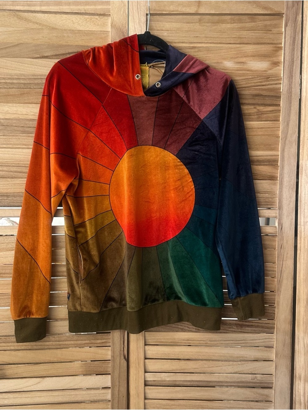 RARE Aviator Nation Galaxy Sunburst Velour Pullover Hoodie Size S